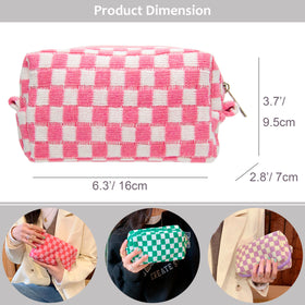 PAZIMIIK Checkered Makeup Bag in a purse