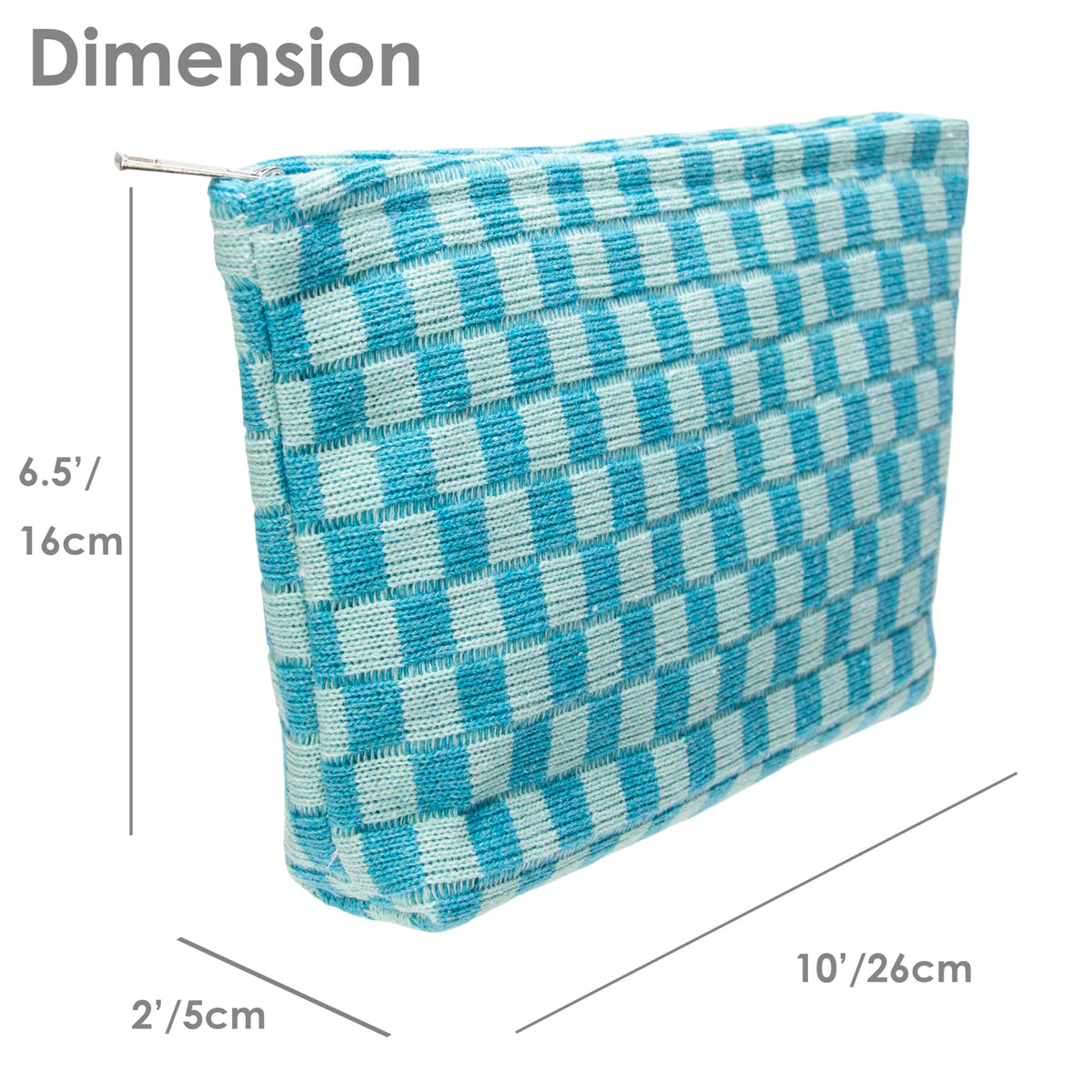 PAZIMIIK Checkered Makeup Bag Lake Blue lifestyle scene