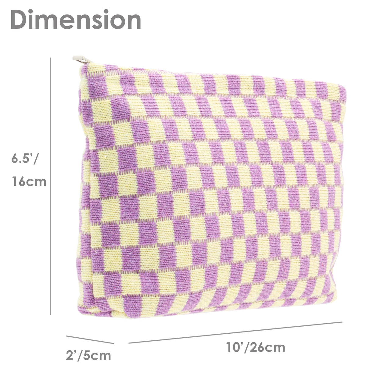 PAZIMIIK Checkered Makeup Bag lifestyle scene with purse