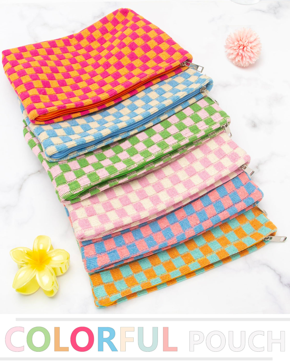 PAZIMIIK Checkered Makeup Bag packaging details