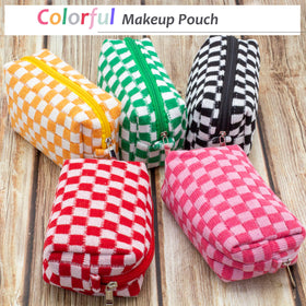 PAZIMIIK Checkered Makeup Bag packaging display