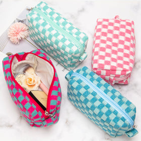 PAZIMIIK Checkered Makeup Bag packaging view
