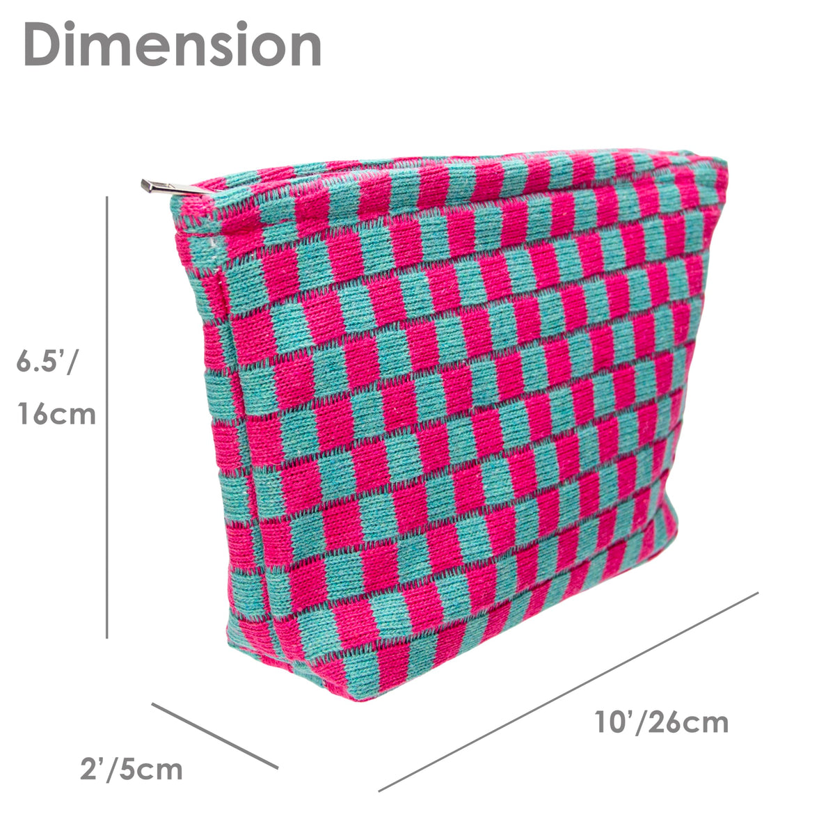 PAZIMIIK Checkered Makeup Bag side view