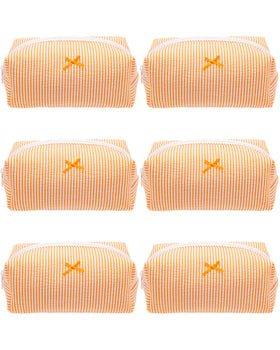 PAZIMIIK Cozy Makeup Bag 6 Pack Stripe Orange front view