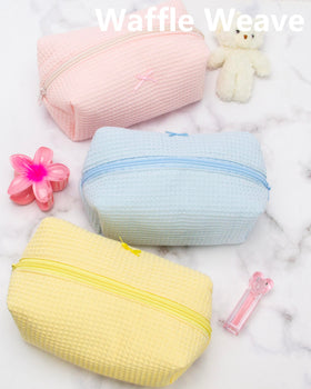 PAZIMIIK Cozy Makeup Bag displayed with beauty products