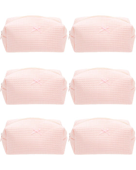 PAZIMIIK Cozy Makeup Bag front view in Waffle Pink