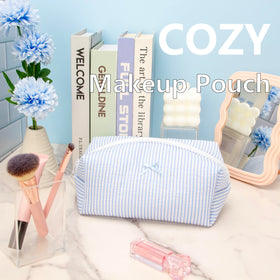 PAZIMIIK Cozy Makeup Bag lifestyle scene on a vanity