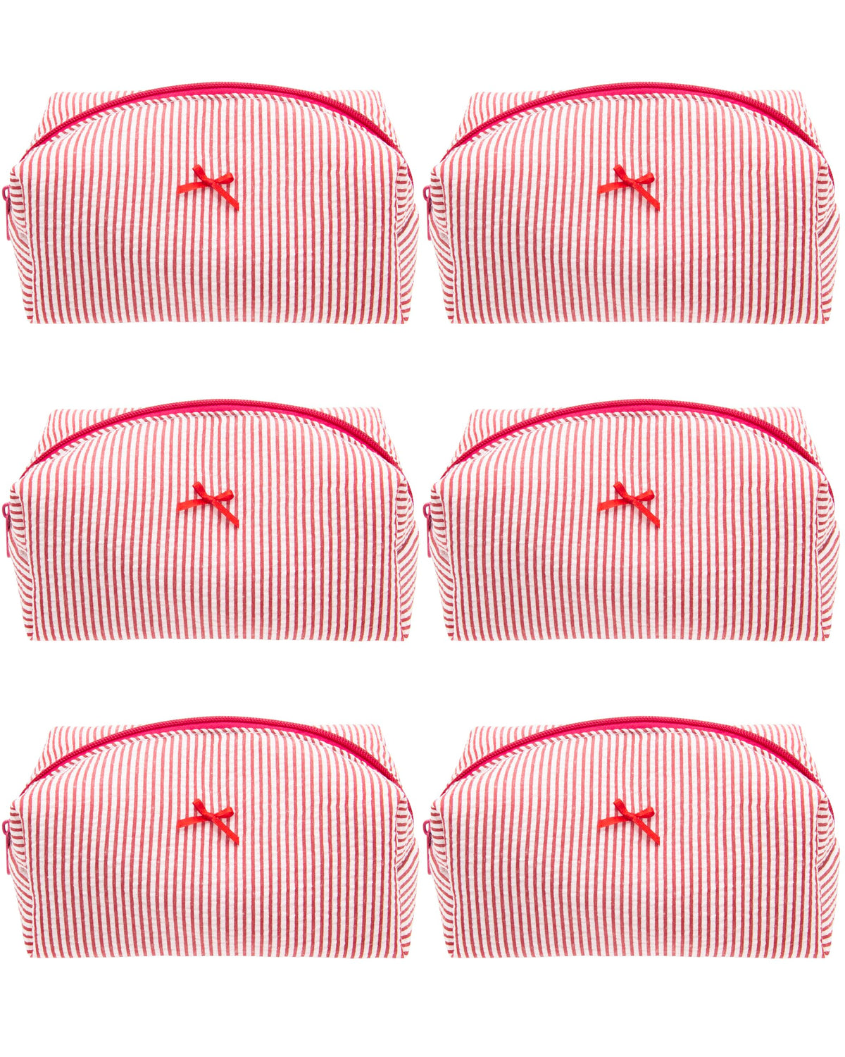 PAZIMIIK Cozy Makeup Bag red stripe front view