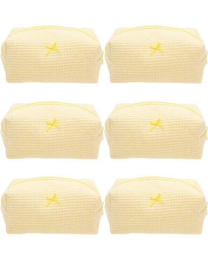 PAZIMIIK Cozy Makeup Bag Set in waffle yellow front view
