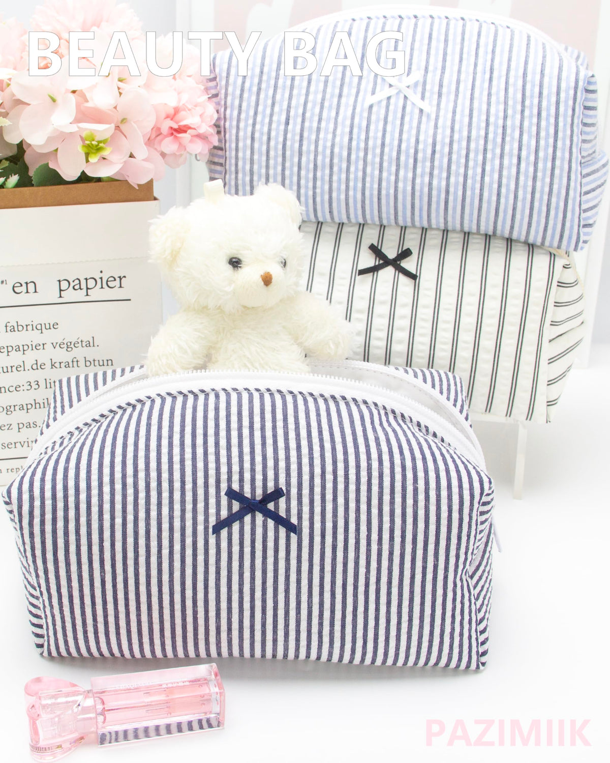 PAZIMIIK Cozy Makeup Bag set of 6 in assorted patterns
