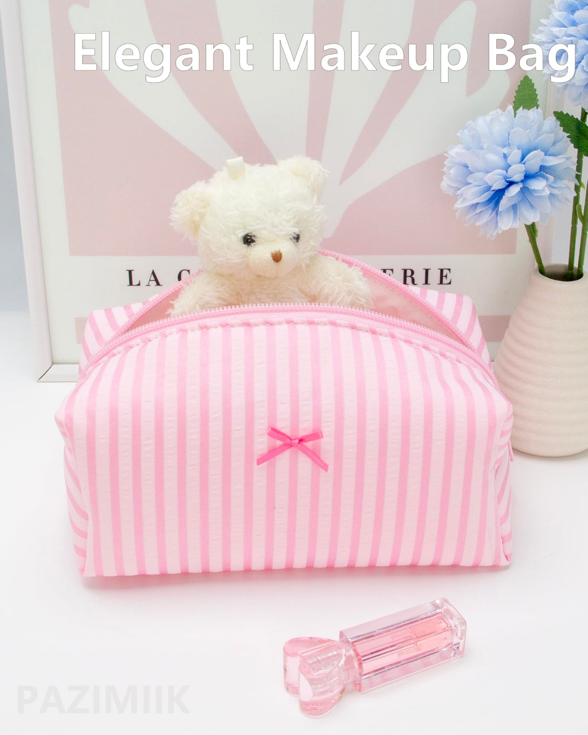 PAZIMIIK Cozy Makeup Bag wide base design for stability