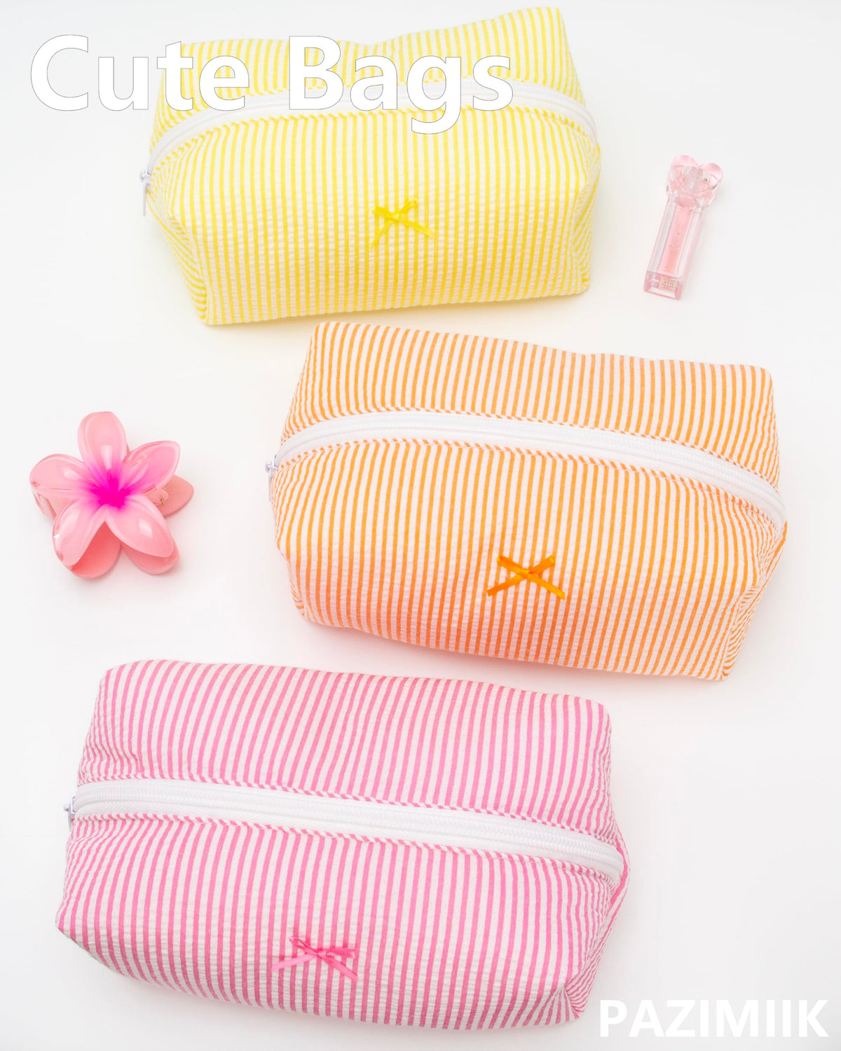 PAZIMIIK Cozy Makeup Bag with floral pattern