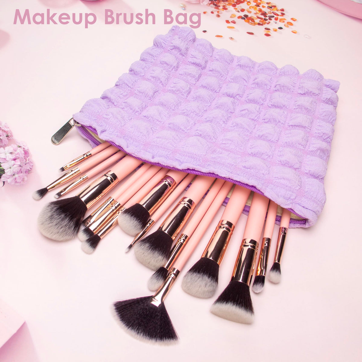 PAZIMIIK Flat Makeup Bag Bubble Purple side view