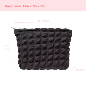 PAZIMIIK Flat Makeup Bag displayed with various cosmetics