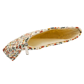 PAZIMIIK Flat Makeup Bag Floral White side view