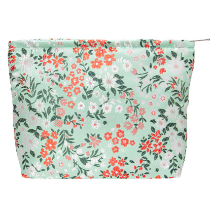 PAZIMIIK Flat Makeup Bag front view in Brocade Green