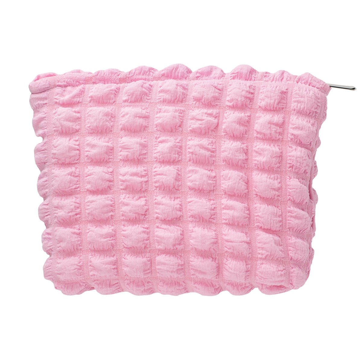 PAZIMIIK Flat Makeup Bag front view in Bubble Candy Pink
