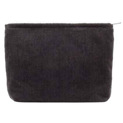 PAZIMIIK Flat Makeup Bag front view in corduroy black