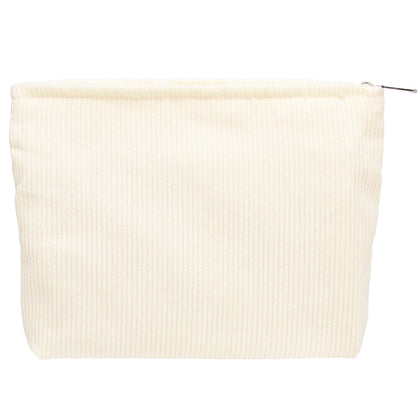 PAZIMIIK Flat Makeup Bag front view in cream white