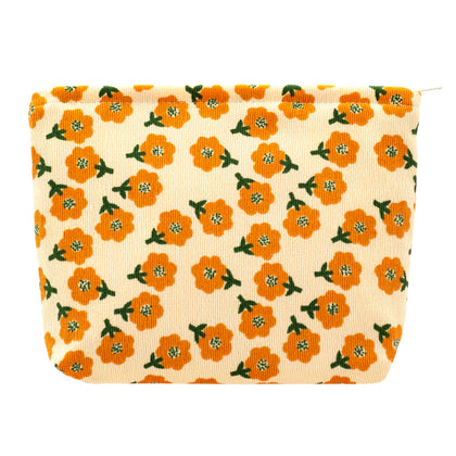 PAZIMIIK Flat Makeup Bag front view in Flower Yellow