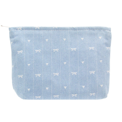 PAZIMIIK Flat Makeup Bag front view in Jean Light