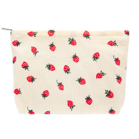 PAZIMIIK Flat Makeup Bag front view in Strawberry Beige