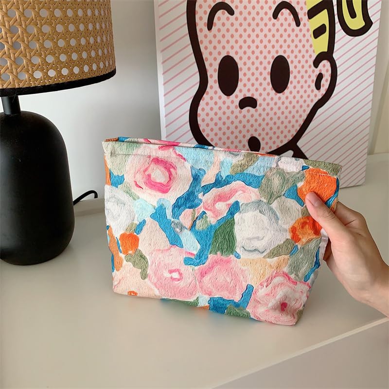 PAZIMIIK Flat Makeup Bag Garden Orange lifestyle scene