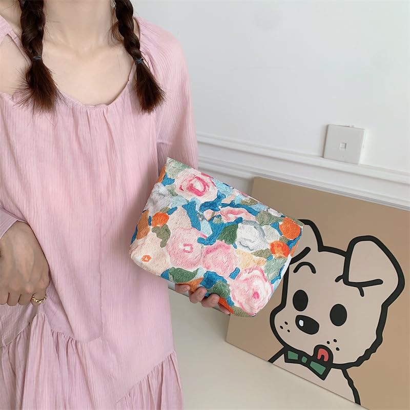 PAZIMIIK Flat Makeup Bag Garden Orange packaging