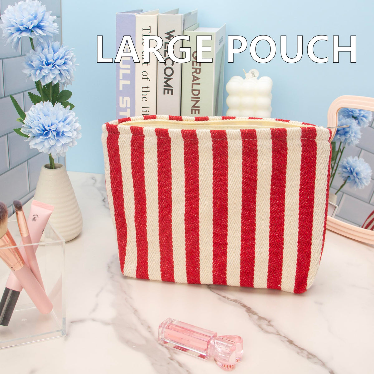 PAZIMIIK Flat Makeup Bag in a lifestyle setting