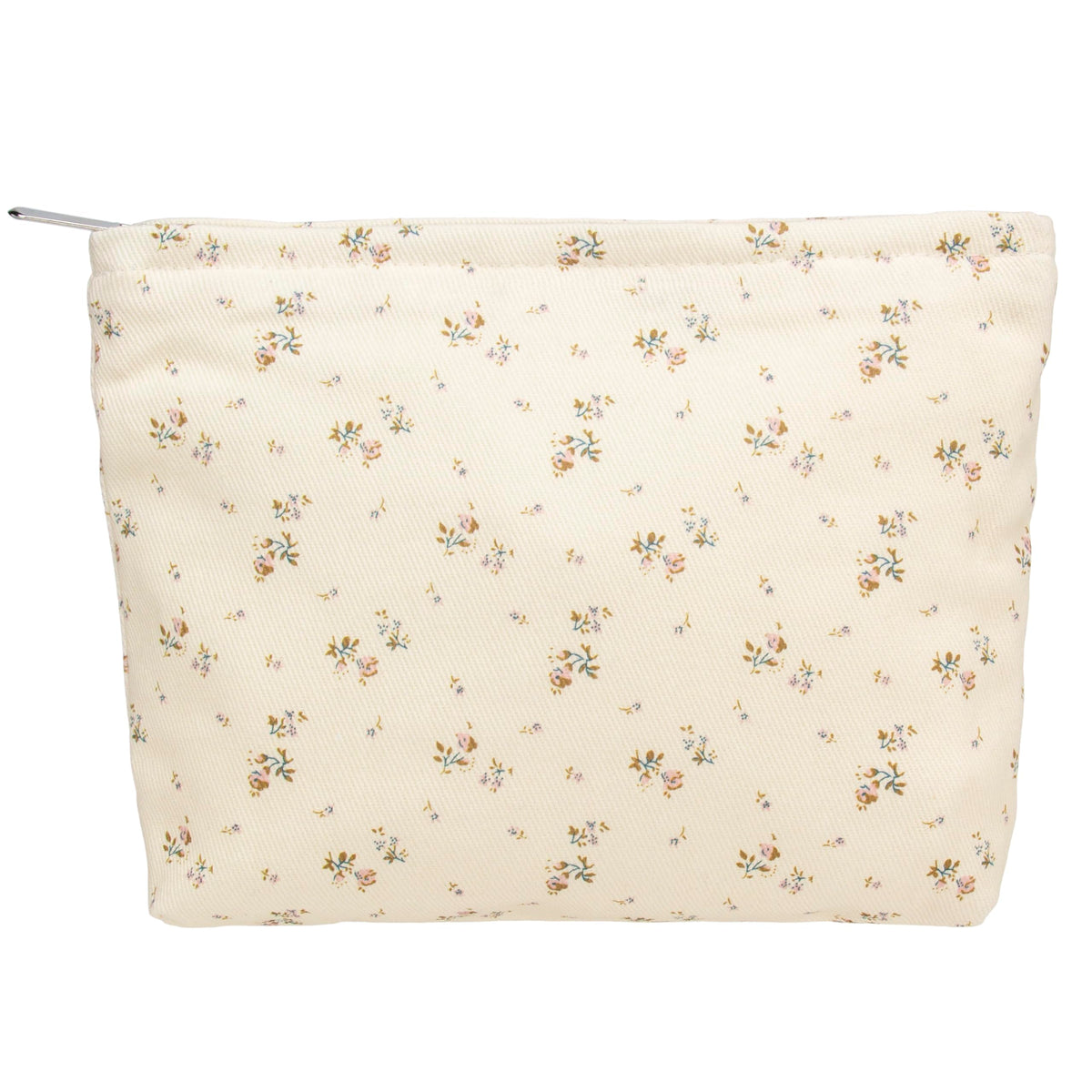 PAZIMIIK Flat Makeup Bag in Flower Beige front view