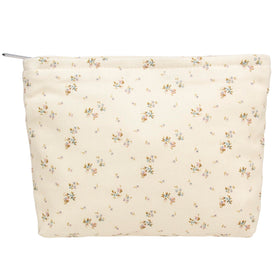 PAZIMIIK Flat Makeup Bag in Flower Beige front view