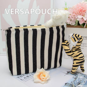 PAZIMIIK Flat Makeup Bag lifestyle scene on a desk
