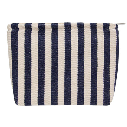 PAZIMIIK Flat Makeup Bag Navy Blue front view