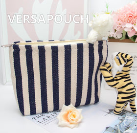 PAZIMIIK Flat Makeup Bag Navy Blue in a handbag