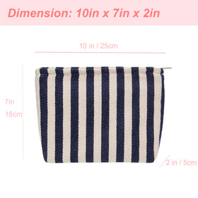 PAZIMIIK Flat Makeup Bag Navy Blue with toiletries