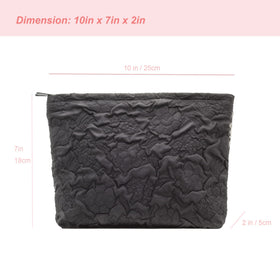 PAZIMIIK Flat Makeup Bag open showing canvas-lined interior