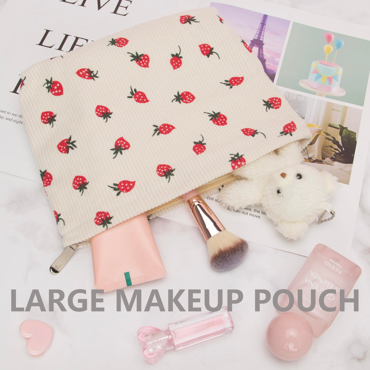 PAZIMIIK Flat Makeup Bag packaging