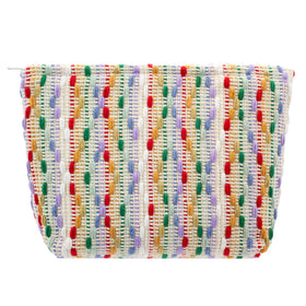 PAZIMIIK Flat Makeup Bag Rainbow Dot front view