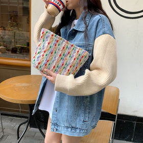 PAZIMIIK Flat Makeup Bag Rainbow Dot lifestyle scene