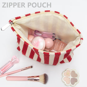 PAZIMIIK Flat Makeup Bag side view showing slim profile
