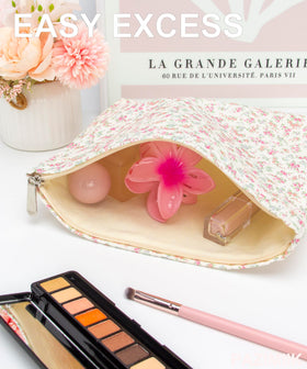 PAZIMIIK Flat Makeup Bag side view with zipper