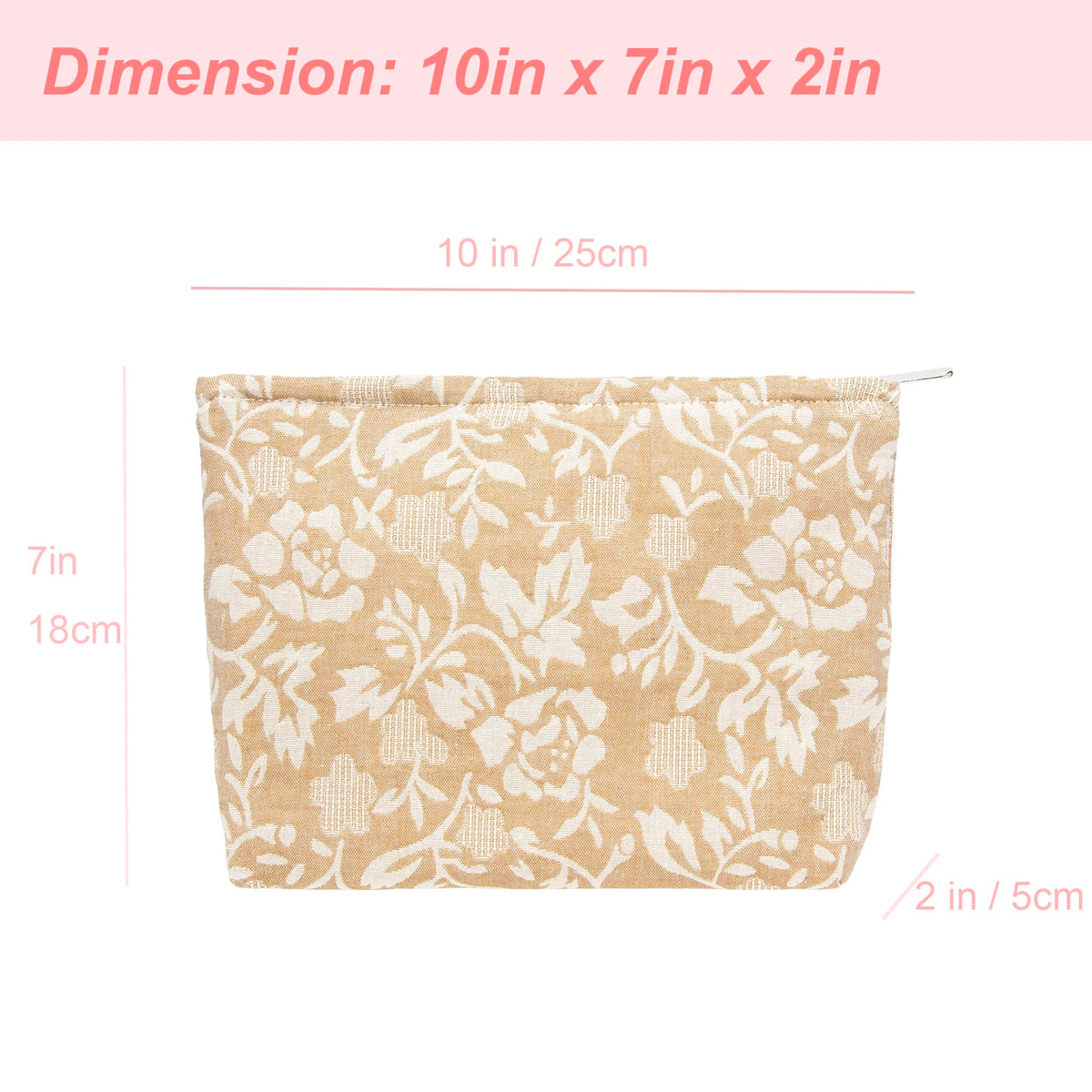 PAZIMIIK Flat Makeup Bag side view with zipper
