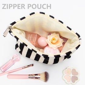 PAZIMIIK Flat Makeup Bag side view with zipper
