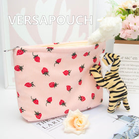 PAZIMIIK Flat Makeup Bag Strawberry Pink lifestyle scene