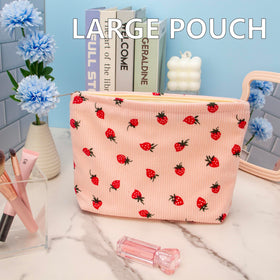 PAZIMIIK Flat Makeup Bag Strawberry Pink packaging
