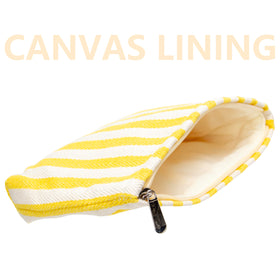PAZIMIIK Flat Makeup Bag Stripe Yellow lifestyle scene