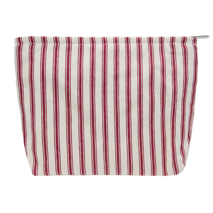 PAZIMIIK Flat Makeup Bag Vintage Stripe Red front view