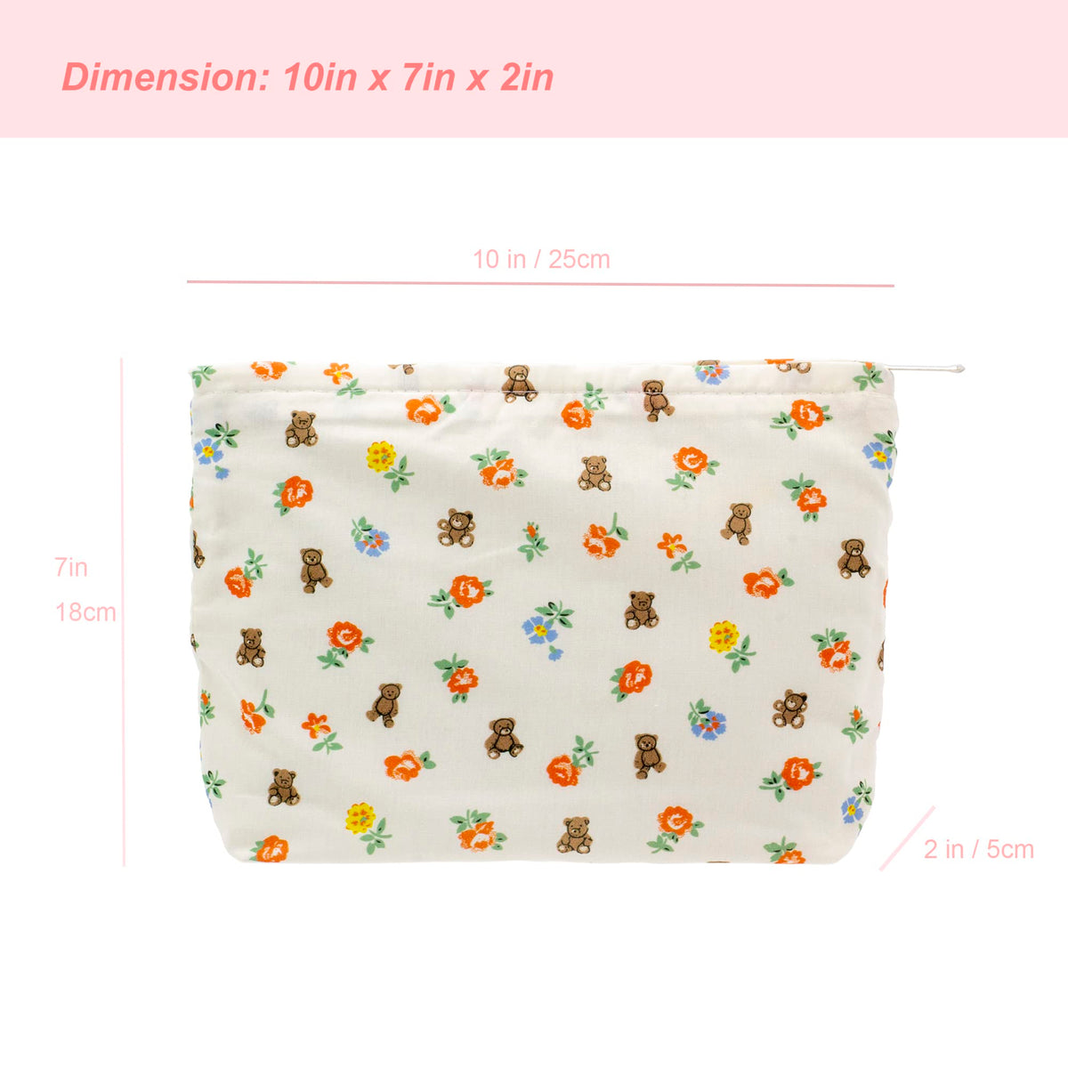 PAZIMIIK Flat Makeup Bag with cosmetics inside