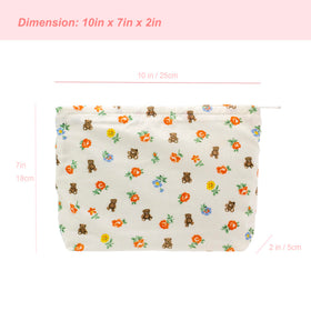 PAZIMIIK Flat Makeup Bag with cosmetics inside