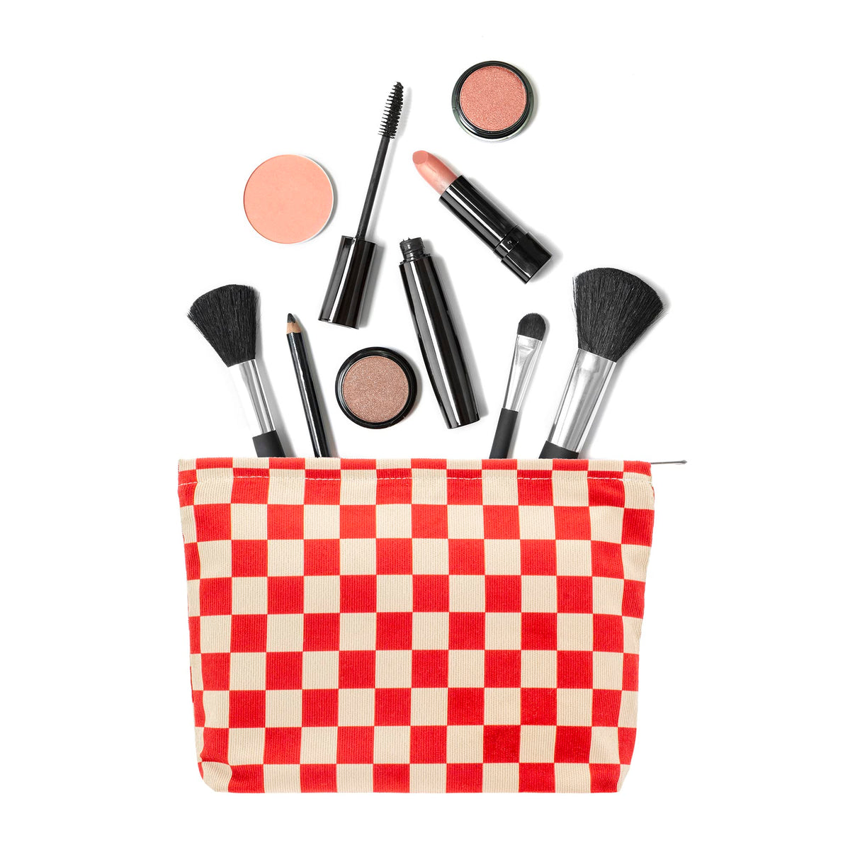 PAZIMIIK makeup bag in a stylish setting with cosmetics